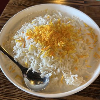Noosh Persian Cuisine - 1 of the 2 huge plates of rice that came with the Feast - Persian/Iranian Near Me - Nashville, Tennessee Noosh Persian Cuisine - 1 of the 2 huge plates of rice that came with the Feast - Persian/Iranian Near Me - Nashville, Tennessee
