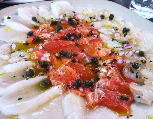 Photo of California Fish Market Restaurant - San Francisco, CA, US. Local halibut ~ wild king salmon ~ scallops