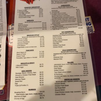 Headquarters Cafe - Menu 2021 - The menu from The New HQ in Maricopa, AZ, displays breakfast, omelets, pancakes, sandwiches, salads, and American dinners with prices. - American Near Me - Maricopa, Arizona