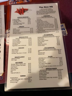 Menu photo 6 Headquarters Cafe Maricopa, AZ