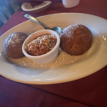Casa Benedetto's Italian Caffe - Rice balls. A meat filled rice ball which was fried and served with Marinara sauce - Italian Near Me - Saint Augustine, Florida