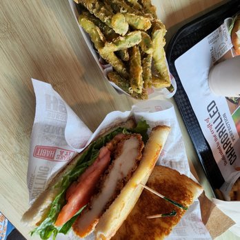 Habit Burger & Grill - Crispy chicken sandwich and green beans - Burgers Near Me - Pinole, California