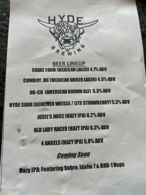 Menu photo 8 Hyde Brewing Milton, GA
