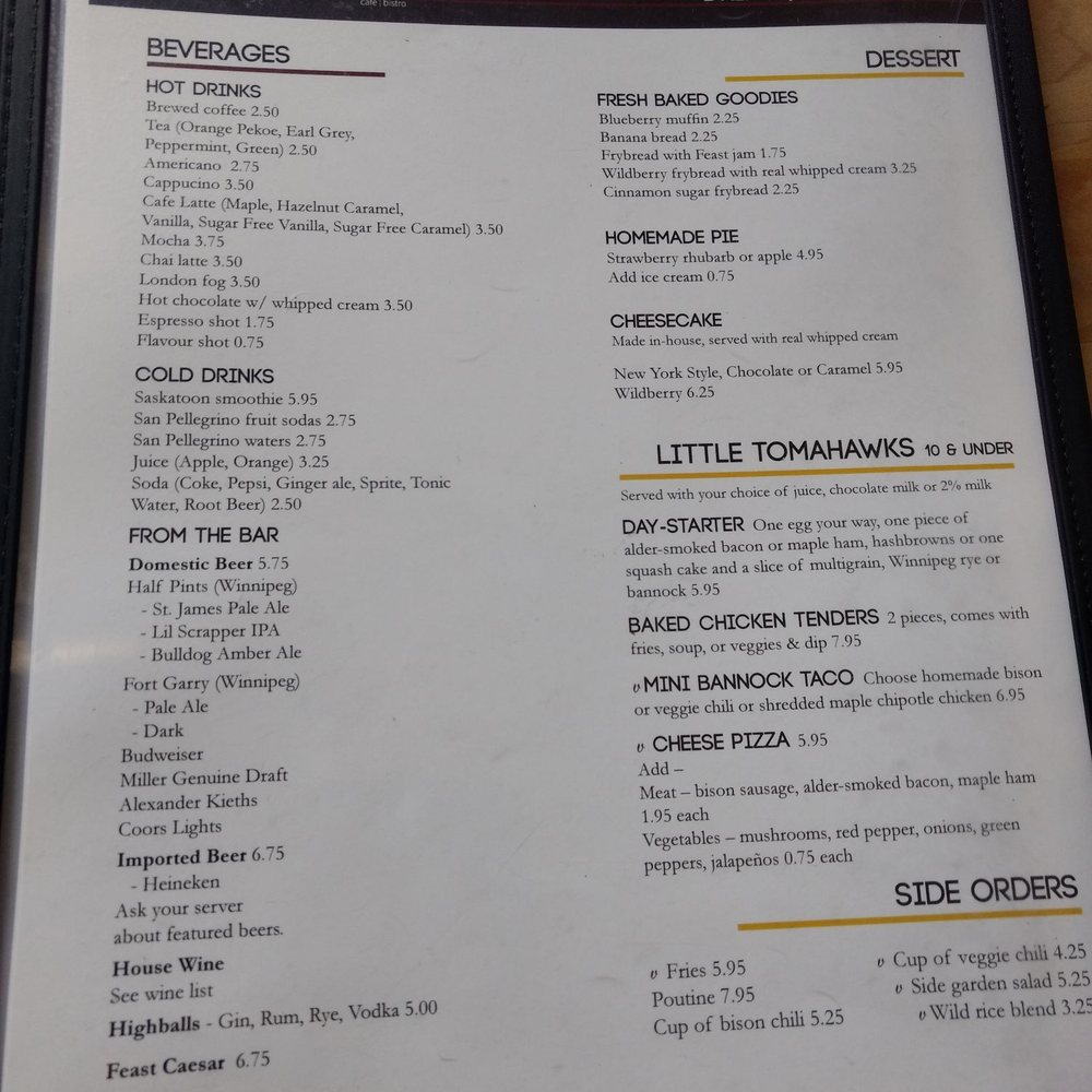 Feast Cafe Bistro - Menu - Canadian (New) Near Me - Winnipeg, Manitoba Feast Cafe Bistro - Menu - Canadian (New) Near Me - Winnipeg, Manitoba