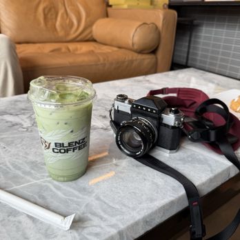 Blenz Coffee - My iced matcha latte with lavender flavoring which - Coffee & Tea Near Me - Vancouver, British Columbia Blenz Coffee - My iced matcha latte with lavender flavoring which - Coffee & Tea Near Me - Vancouver, British Columbia