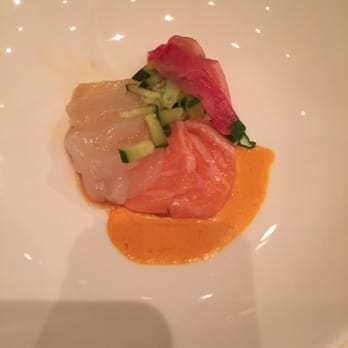 Andre's Lakeside Dining - Scallop sashimi with salmon belly - American Near Me - Sparta Township, New Jersey Andre's Lakeside Dining - Scallop sashimi with salmon belly - American Near Me - Sparta Township, New Jersey