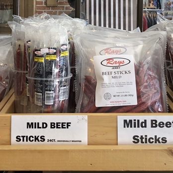 Rays Jerky - a display of hot dogs for sale - Meat Shops Near Me - Ouray, Colorado