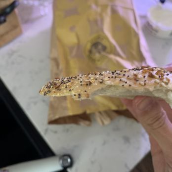 Einstein Bros. Bagels - Terribly sliced by Einstein bagels - uneven and multiple bagels like this - Bagels Near Me - Prairie Village, Kansas Einstein Bros. Bagels - Terribly sliced by Einstein bagels - uneven and multiple bagels like this - Bagels Near Me - Prairie Village, Kansas