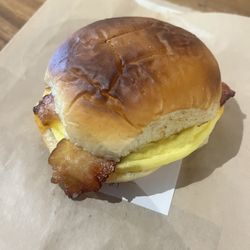 Bad Ass Coffee - Bacon, egg, and cheddar sandwich