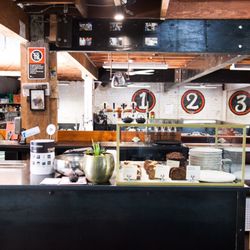 Rising Sun Workshop Cafe - Coffee bar with view of workshop