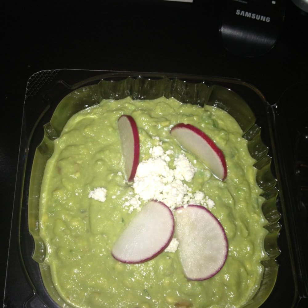 A HUGE portion for their delivery Guacamole. Oh so good!