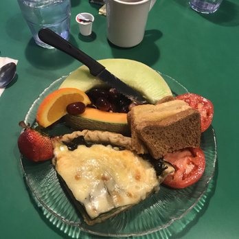 Frog Pond - Spinach quiche and fruit with coffee - Breakfast & Brunch Near Me - North Redington Beach, Florida Frog Pond - Spinach quiche and fruit with coffee - Breakfast & Brunch Near Me - North Redington Beach, Florida