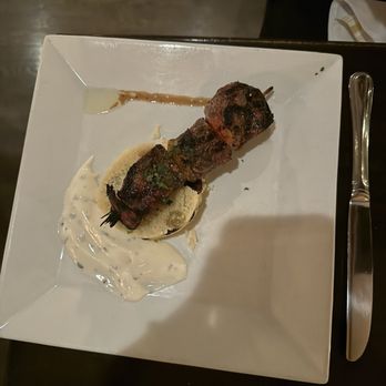 Café Amarcord - Rosemary Lamb Skewer - New American Near Me - Beacon, New York Café Amarcord - Rosemary Lamb Skewer - New American Near Me - Beacon, New York