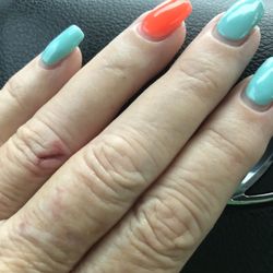 Nails Studio - During football season I get my NFL team colors! Go Miami Dolphins