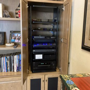 State 48 AV - Cabinet mounted AV Rack. - Home Theatre Installation Near Me