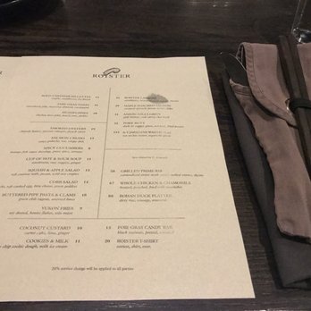 Roister - Menu - New American Near Me - Chicago, Illinois