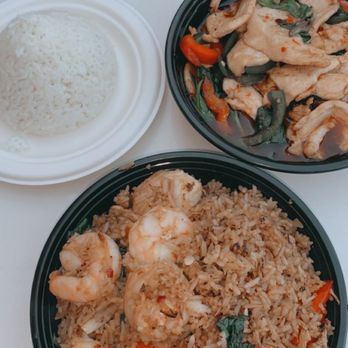 Dok Khao - Kapow shrimp Fried Rice was mines i forgot what my friend had - Thai Near Me - Woodbridge, Virginia