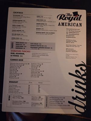 Menu photo 1 The Royal American Charleston, SC Menu photo 1 The Royal American Charleston, SC