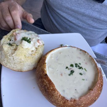 The Fish Hopper - Clam chowder in the bread bowl. - Seafood Near Me - Monterey, California