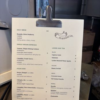 Mandarin Coffee Stand - Menu - Coffee & Tea Near Me - Pasadena, California