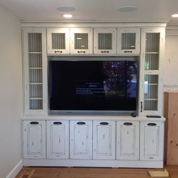 HomeTech Systems - custom Tv installed in built in cabinet. - Security Systems Near Me - Riverbank, California