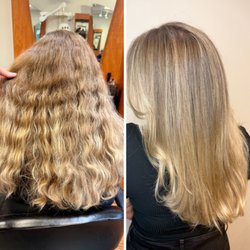 Beautiful blonde refresh before and after.