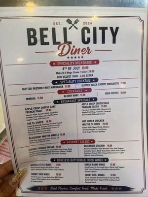 Menu photo 1 Bell City Diner Bristol, CT Menu photo 1 Bell City Diner Bristol, CT