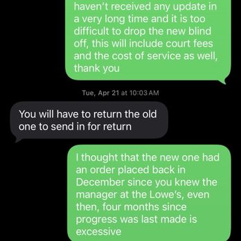 Repairs Unlimited - The first response received where I find out after four months I had to return the blind myself when he incorrectly measured it - Handyman Near Me