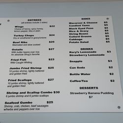 Shug's - Menu as of 3/10/26
