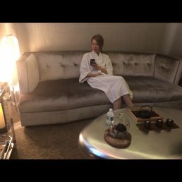 Inside their waiting room, right before massage!