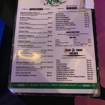 Krug's Tavern - Menu - Dive Bars Near Me - Newark, New Jersey Krug's Tavern - Menu - Dive Bars Near Me - Newark, New Jersey