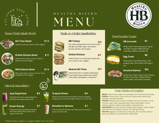 Menu photo 3 Healthy Bistro Costa Mesa, CA