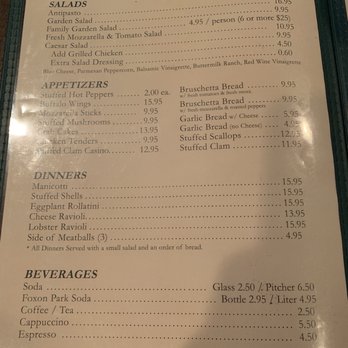 Anthony's - Menu left side - Pizza Near Me - Oakville, Connecticut
