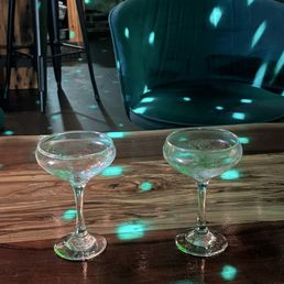 Seating area, two finished drinks! Seating area, two finished drinks!