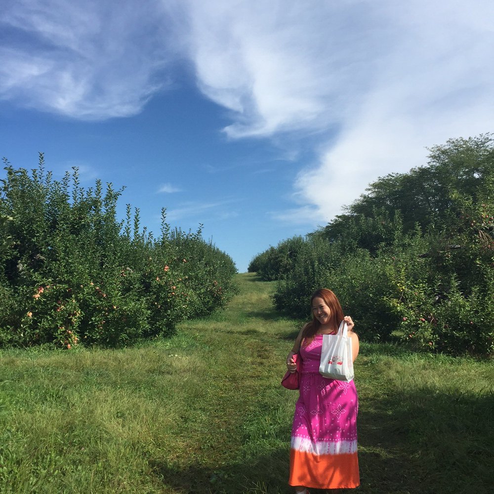 Apple Dave’s Orchards - Me in the apple orchard - Fruits & Veggies Near Me - Warwick, New York