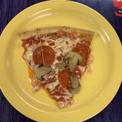 Pizza Inn - Pepperoni & Mushroom  fresh out of the oven