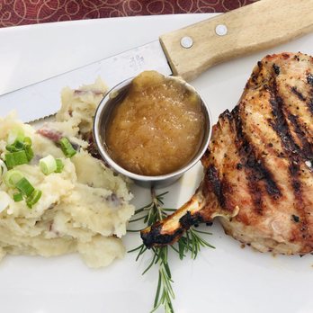 Elevation 486 - Pork chop, mash potatoes and apple sauce. Very thick and good. - Bars Near Me - Twin Falls, Idaho Elevation 486 - Pork chop, mash potatoes and apple sauce. Very thick and good. - Bars Near Me - Twin Falls, Idaho