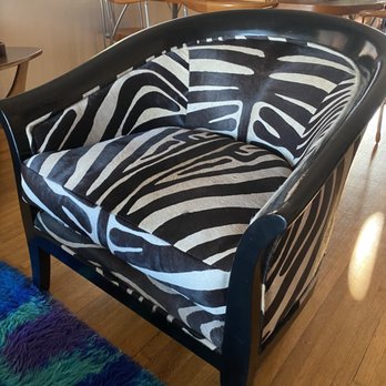 Nunez Upholstery - Zebra printed cowhide...not an easy 'fabric' to work with. Notice how they matched patterns... - Furniture Reupholstery Near Me - Long Beach, California