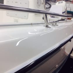 Absolute Detail - This is a close up of a boat that got fully wet sanded on its top rails and buffed back to near perfection!