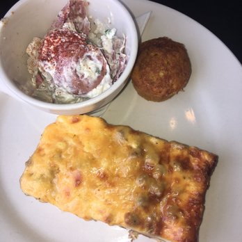 Jester's Café - Strata for brunch w side of potato salad. DELISH! - New American Near Me - Wilmington, North Carolina Jester's Café - Strata for brunch w side of potato salad. DELISH! - New American Near Me - Wilmington, North Carolina