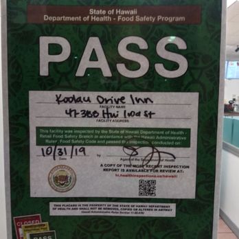 Koolau Drive Inn - Green placard - Burgers Near Me - Kaneohe, Hawaii Koolau Drive Inn - Green placard - Burgers Near Me - Kaneohe, Hawaii