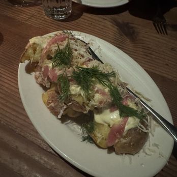 Gjelina - Crispy Potato, Lemon Aioli, Picked Red Onion, Dill & Horseradish - New American Near Me - Venice, California Gjelina - Crispy Potato, Lemon Aioli, Picked Red Onion, Dill & Horseradish - New American Near Me - Venice, California