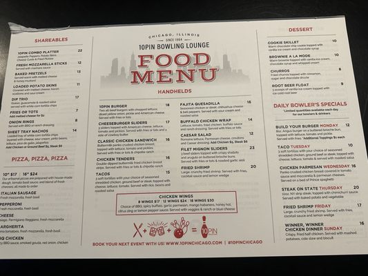 Menu photo 1 10pin Bowling Lounge Chicago, IL Menu photo 1 10pin Bowling Lounge Chicago, IL