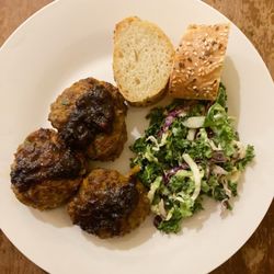 Ovenbird Bakery - Meal made at home served with Ovenbird's seeded baguette.