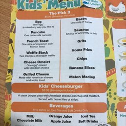 Kids menu as of 10/9/22. Kids menu as of 10/9/22.