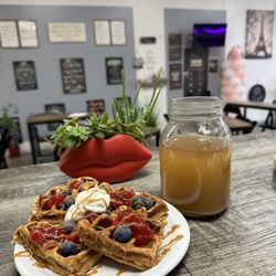 Corona Healthy Spot - Protein waffles  
300-400 calories 
30 grs protein 

We have a special on Wednesday 
It's waffle Wednesday