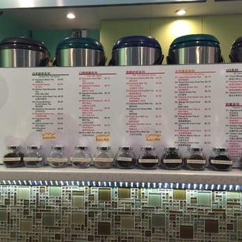 i-Tea - Menu on the glass of the workstation (same as the menu on the right wall by the entrance) - Tea Rooms Near Me - San Francisco, California
