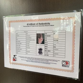 Chubby Cattle - Certificate of authenticity for Wagyu beef (Jul 2023) - Barbeque Near Me - Monterey Park, California Chubby Cattle - Certificate of authenticity for Wagyu beef (Jul 2023) - Barbeque Near Me - Monterey Park, California