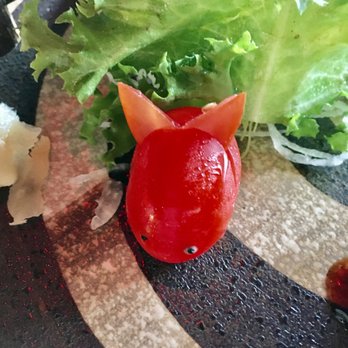 Akanomi - This cutie was a tomato tucked in with our Rolls! - Sushi Bars Near Me - Altamont, New York