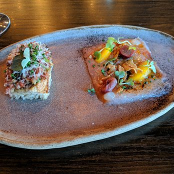Sparrow + Wolf - Steak tar tar and hamachi - New American Near Me - Las Vegas, Nevada Sparrow + Wolf - Steak tar tar and hamachi - New American Near Me - Las Vegas, Nevada